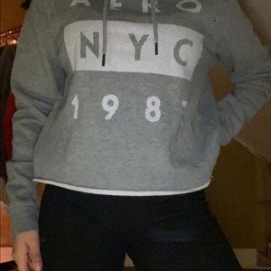 grey cropped sweater